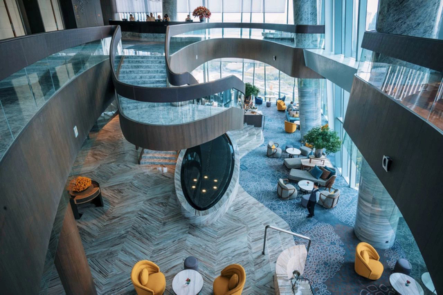Modern hotel lobby